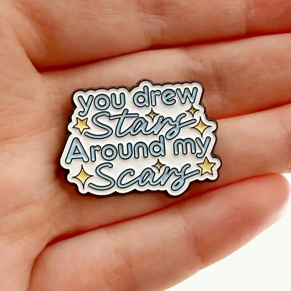 You Drew Stars Around My Scars Enamel Pin - Cardigan - Taylor Swift Folklore